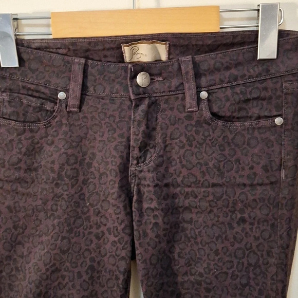Paige Peg skinny Plum Cheetah jeans SZ 24 - Picture 3 of 8